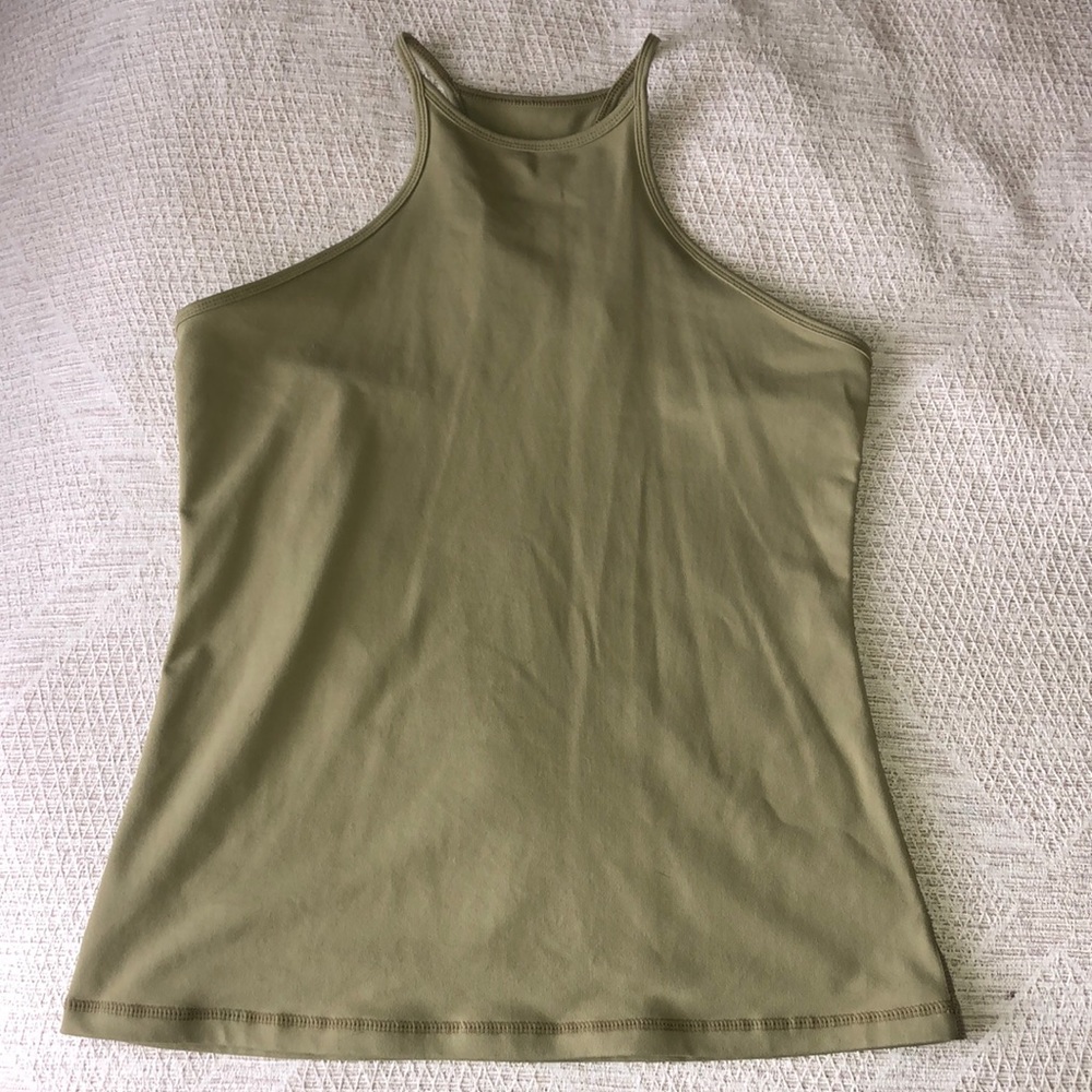 BuffBunny Davina High Neck army green tank top